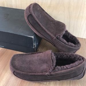 UGG mens slippers brown sheepskin shoes